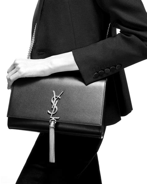 ysl kate medium with tassel in smooth leather|KATE MEDIUM TASSEL IN GRAIN DE POUDRE EMBOSSED .